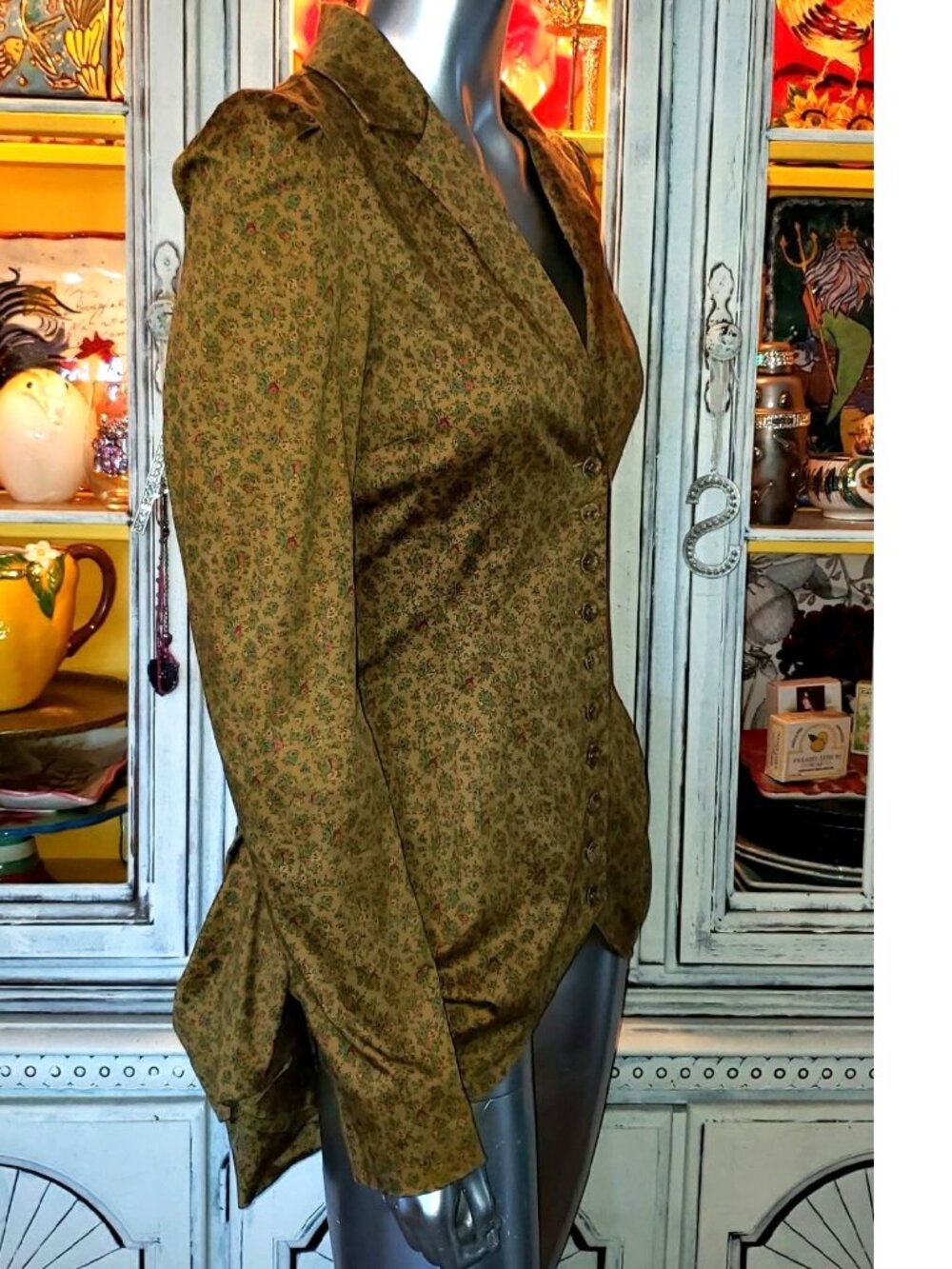 $SOLD$ Betsey Johnson Vintage Jacket Corset Bustle Victorian Steampunk Coat Top - Picture 5 of 13